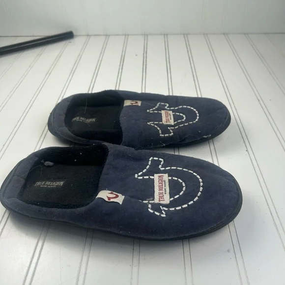 True Religion UNISEX Navy Comfort Slip-On Slippers Size 9-10 - Picture 3 of 10